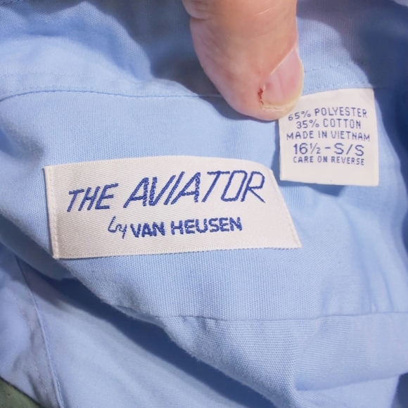 Pilot Uniform Men's Blue Short Sleeve Shirt The Aviator By Van Husen - Picture 5 of 6
